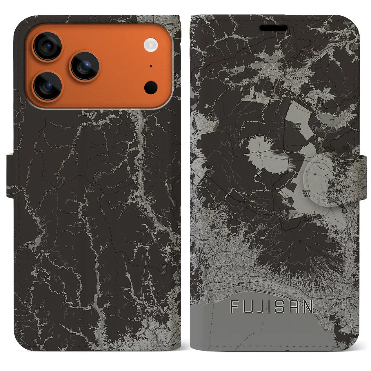 【富士山(静岡県)】地図柄iPhoneケース(手帳タイプ)