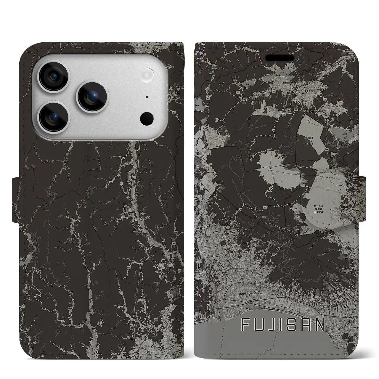 【富士山(静岡県)】地図柄iPhoneケース(手帳タイプ)