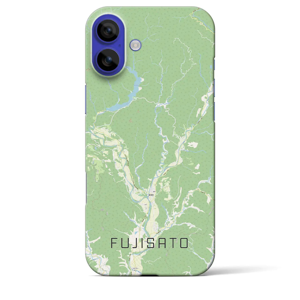 【藤里(秋田県)】地図柄iPhoneケース(バックカバータイプ)ブラック・iPhone 16 Pro Max 用