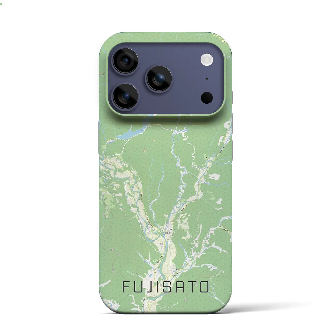 【藤里(秋田県)】地図柄iPhoneケース(バックカバータイプ)ブラック・iPhone 17 Pro Max 用