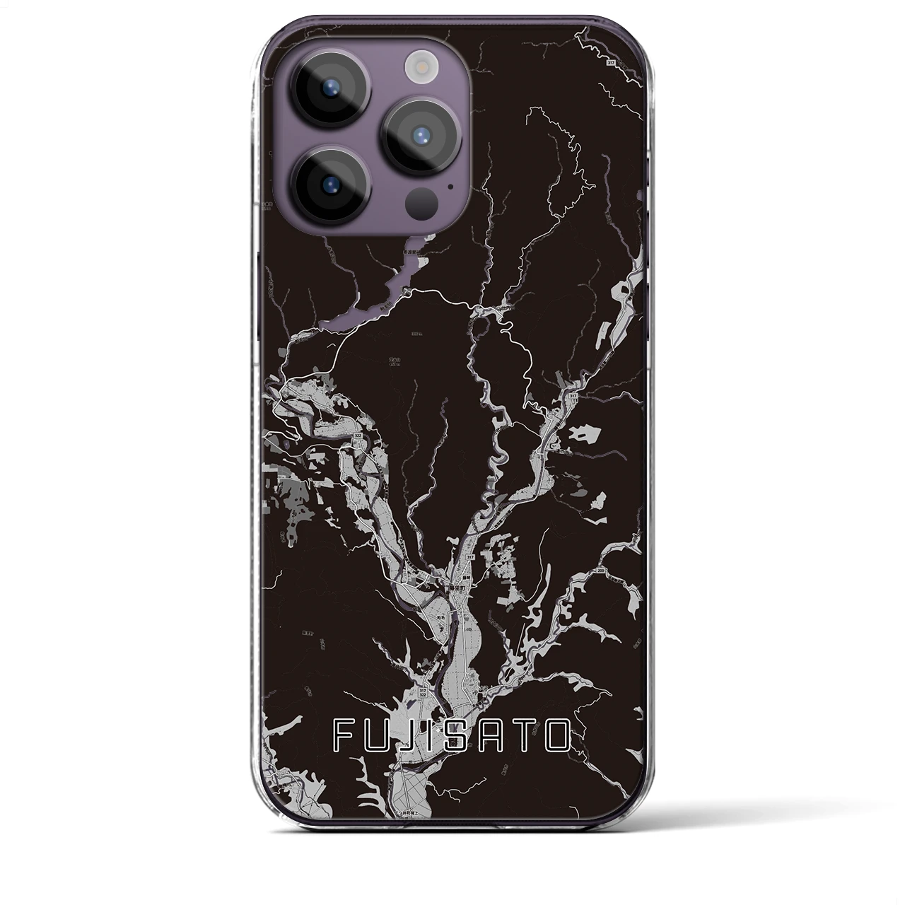 【藤里(秋田県)】地図柄iPhoneケース(クリアタイプ)