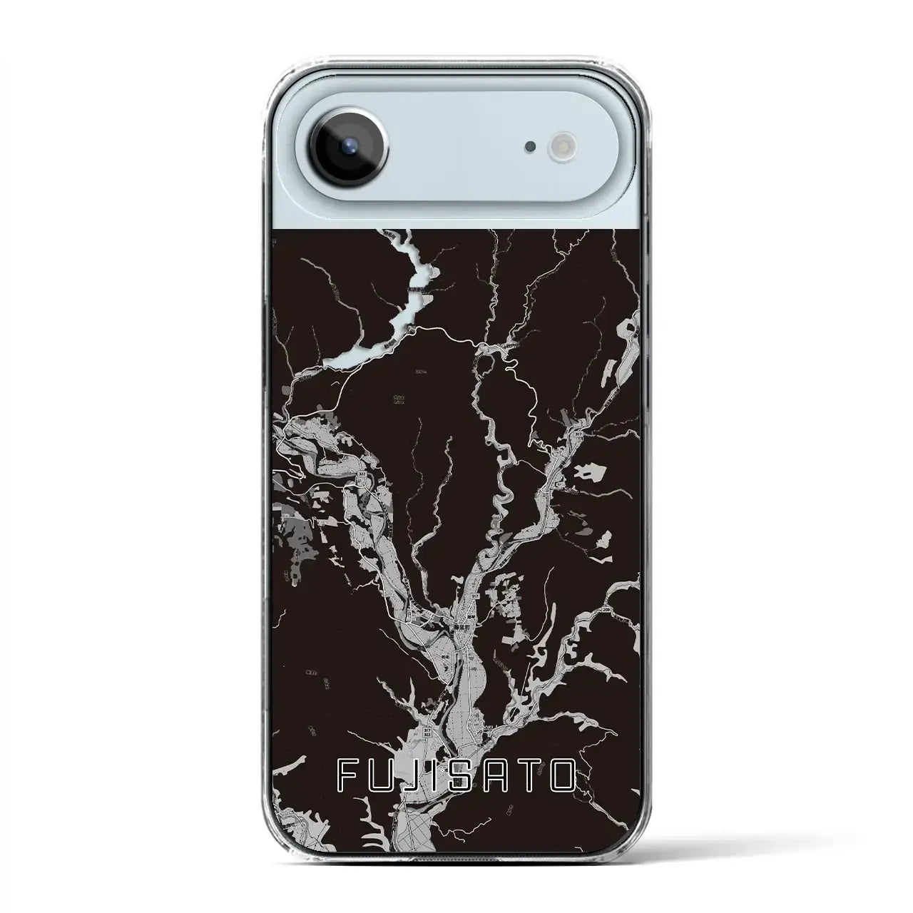 【藤里(秋田県)】地図柄iPhoneケース(クリアタイプ)モノトーン・iPhone 17 Pro Max 用