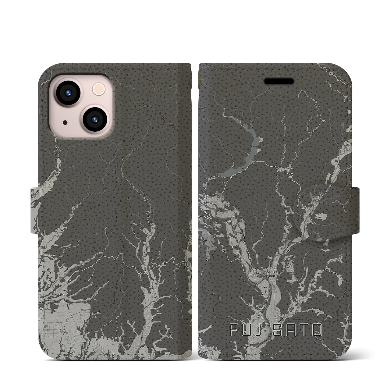 【藤里(秋田県)】地図柄iPhoneケース(手帳タイプ)