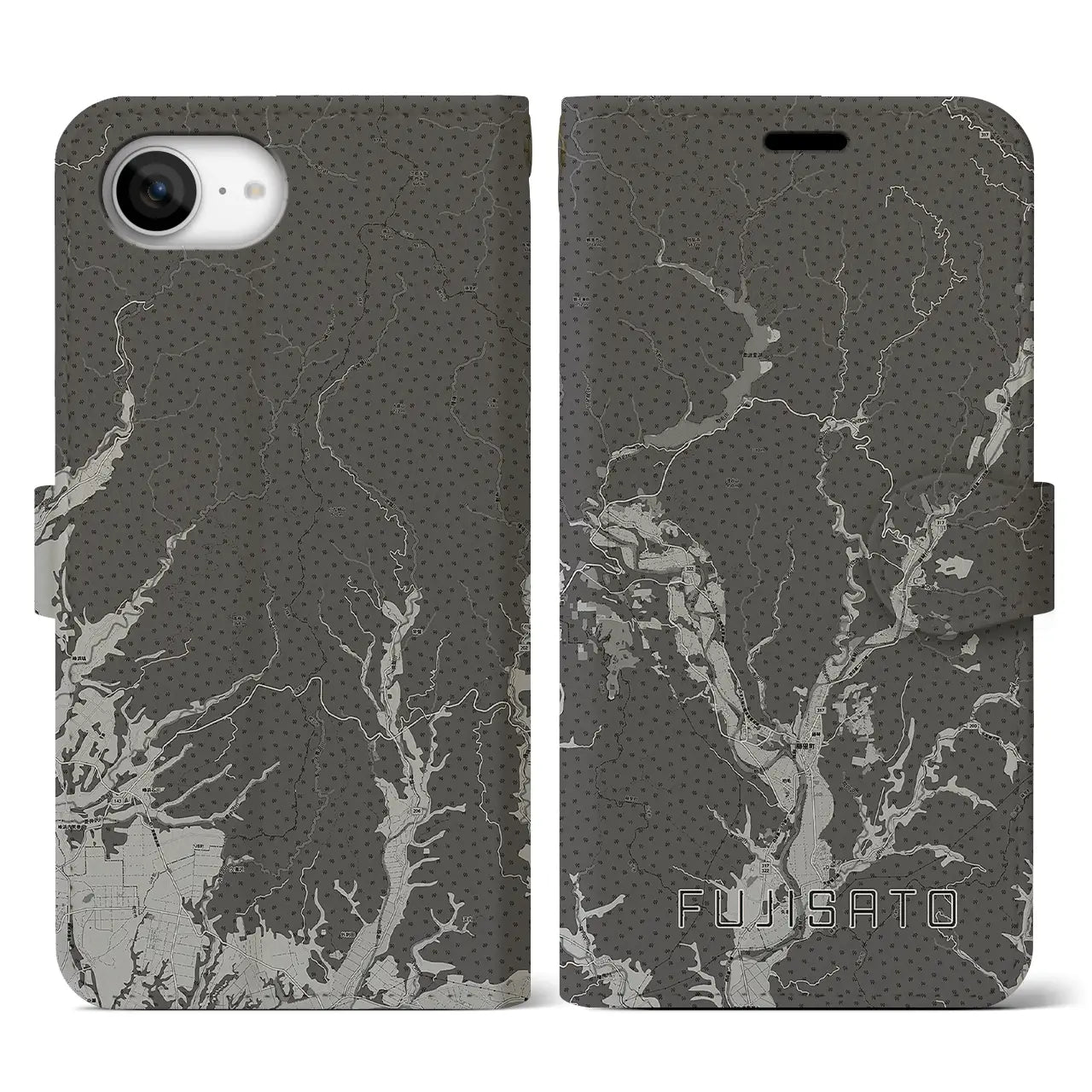【藤里(秋田県)】地図柄iPhoneケース(手帳タイプ)