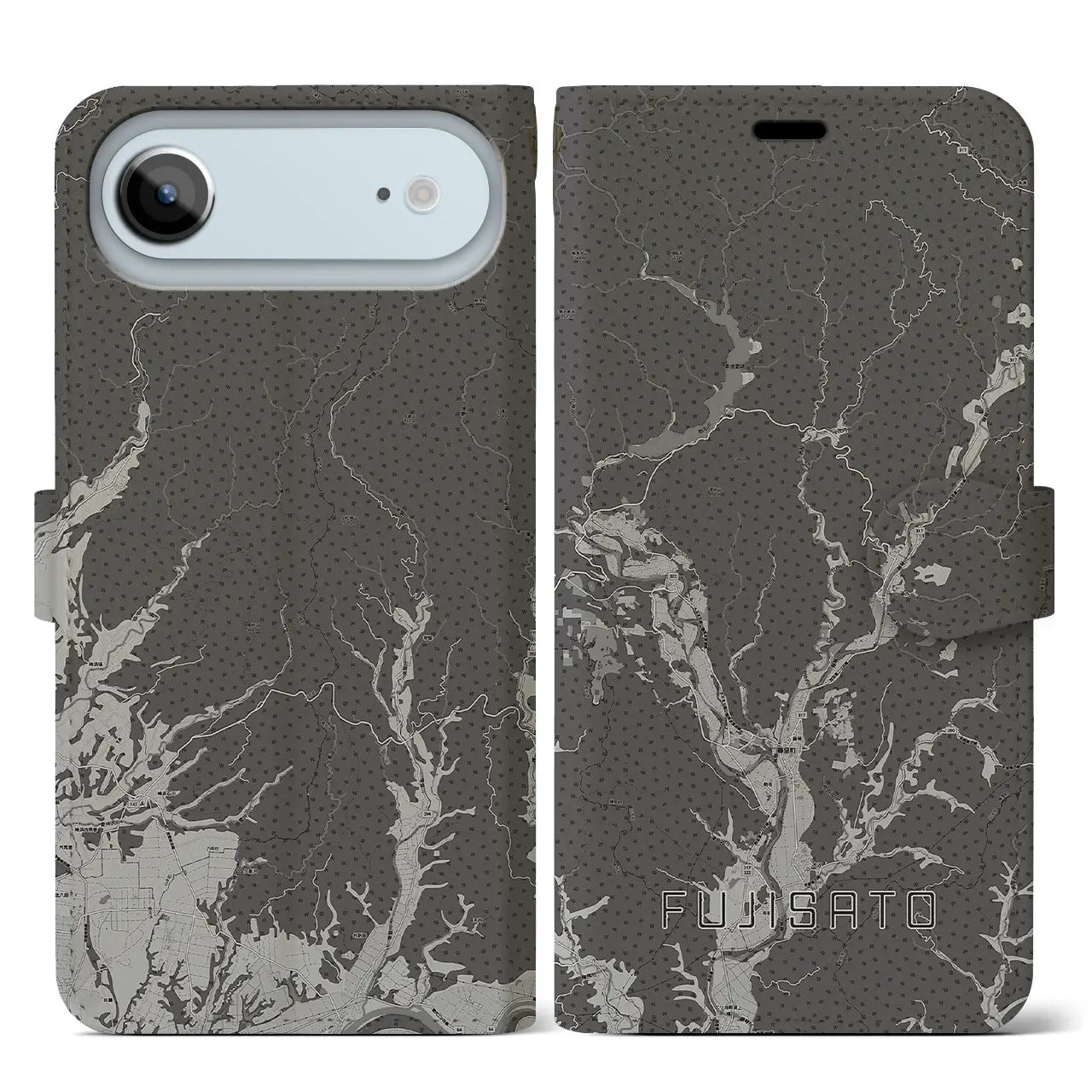 【藤里(秋田県)】地図柄iPhoneケース(手帳タイプ)