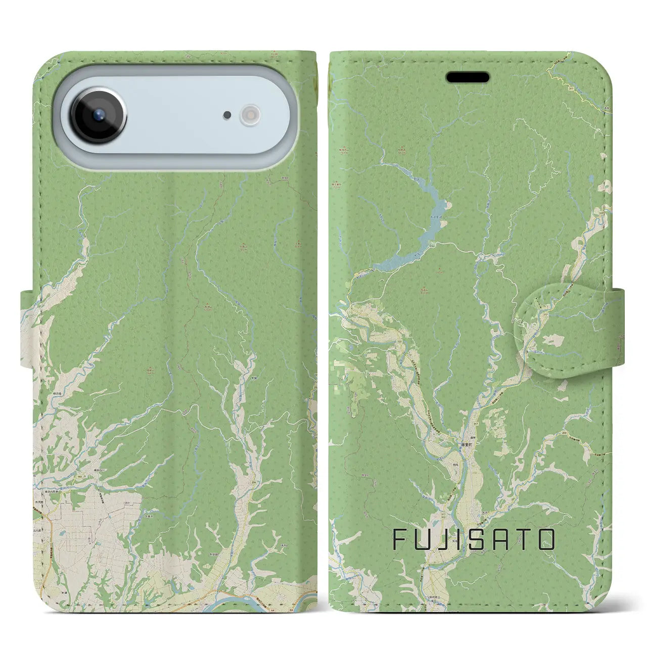 【藤里(秋田県)】地図柄iPhoneケース(手帳タイプ)