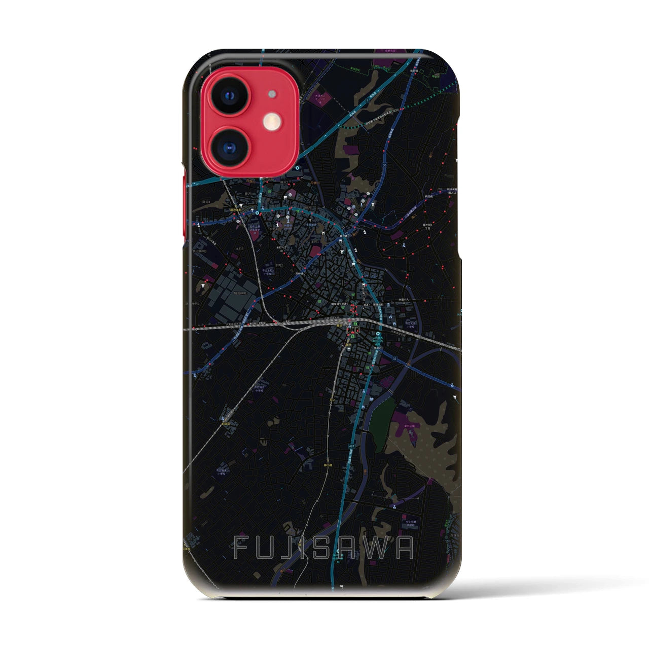 【藤沢(神奈川県)】地図柄iPhoneケース(バックカバータイプ)