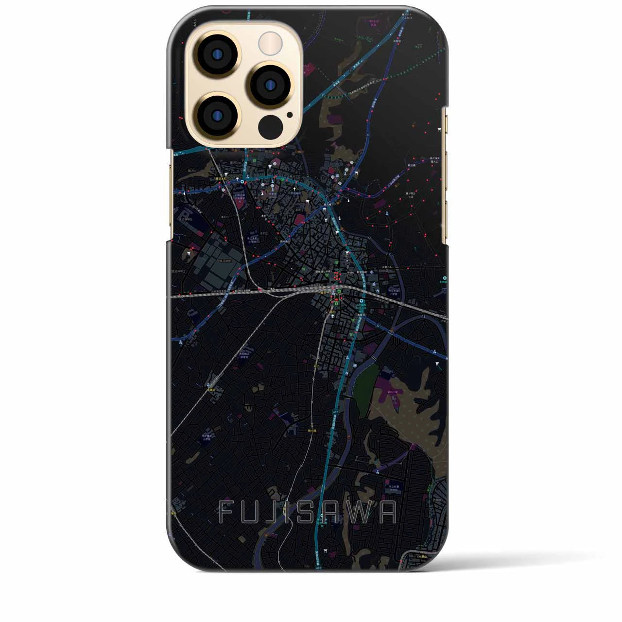 【藤沢(神奈川県)】地図柄iPhoneケース(バックカバータイプ)