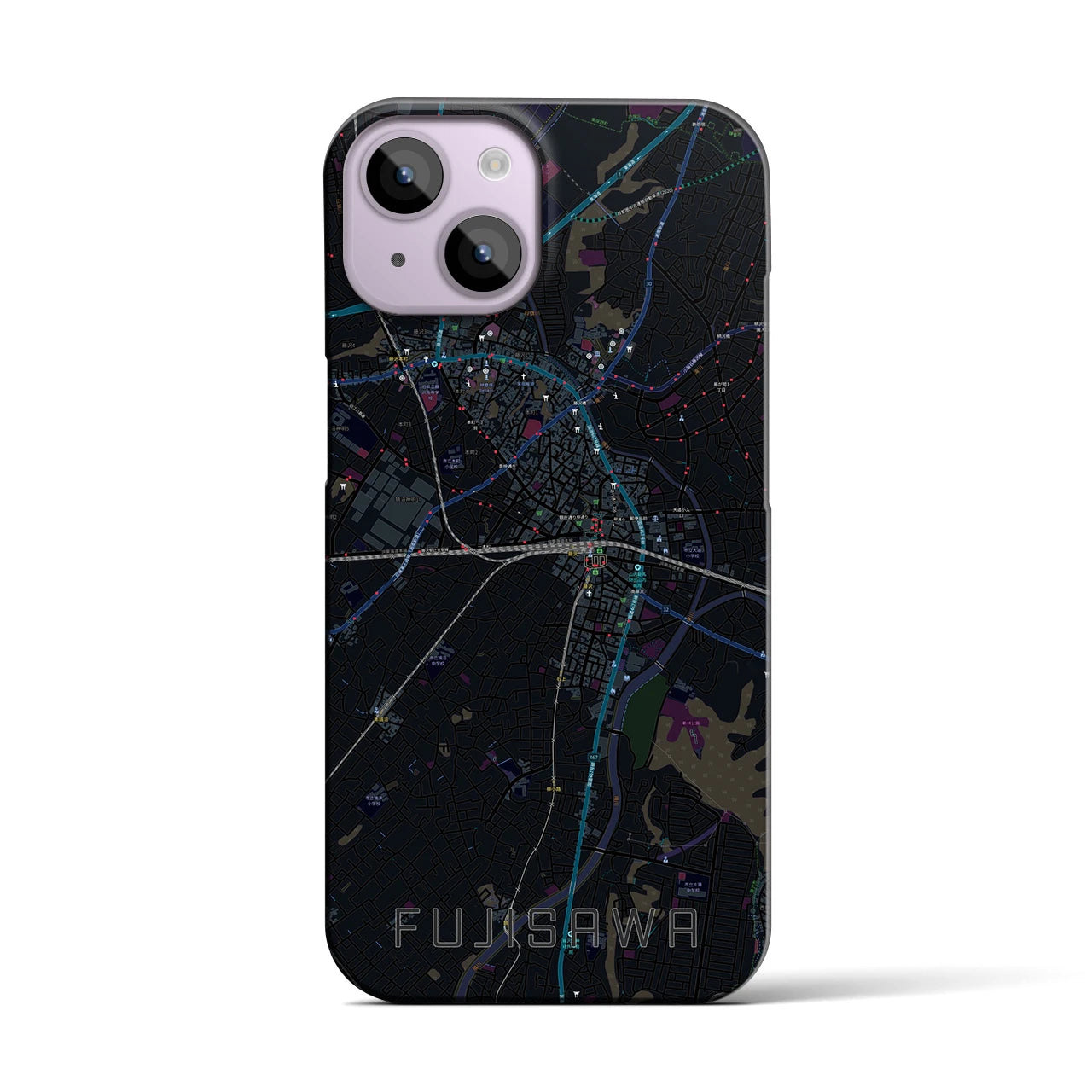 【藤沢(神奈川県)】地図柄iPhoneケース(バックカバータイプ)