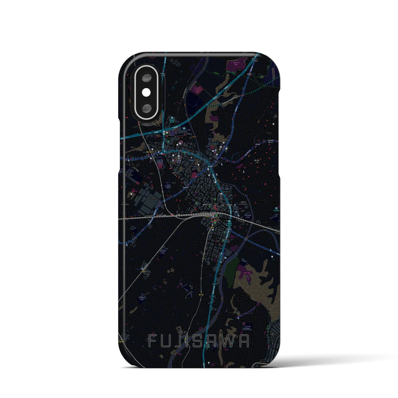【藤沢(神奈川県)】地図柄iPhoneケース(バックカバータイプ)