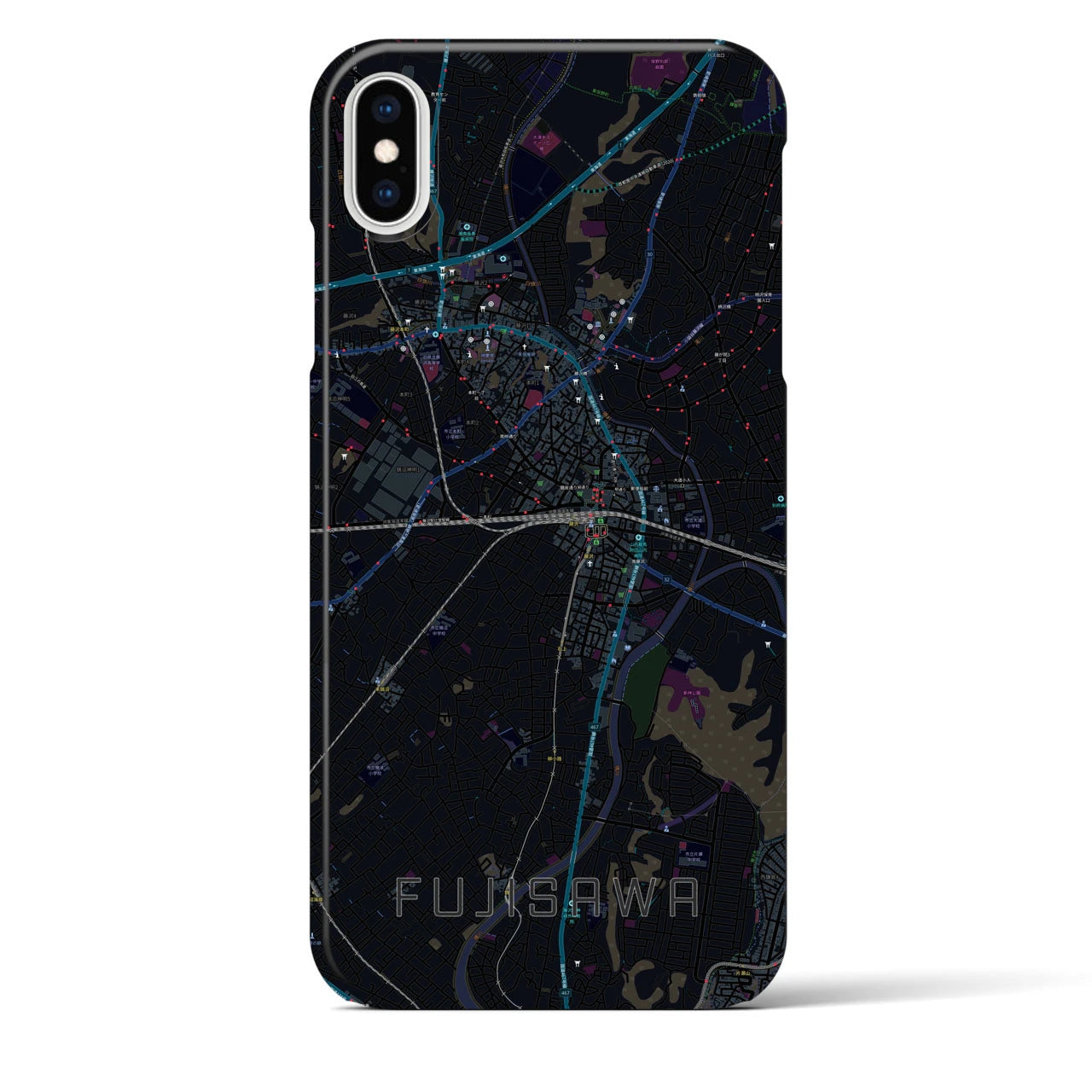 【藤沢(神奈川県)】地図柄iPhoneケース(バックカバータイプ)