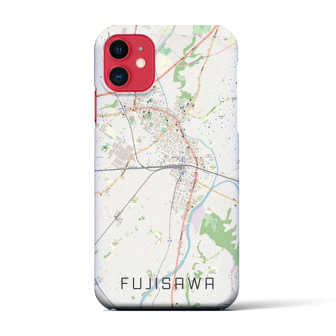 【藤沢(神奈川県)】地図柄iPhoneケース(バックカバータイプ)