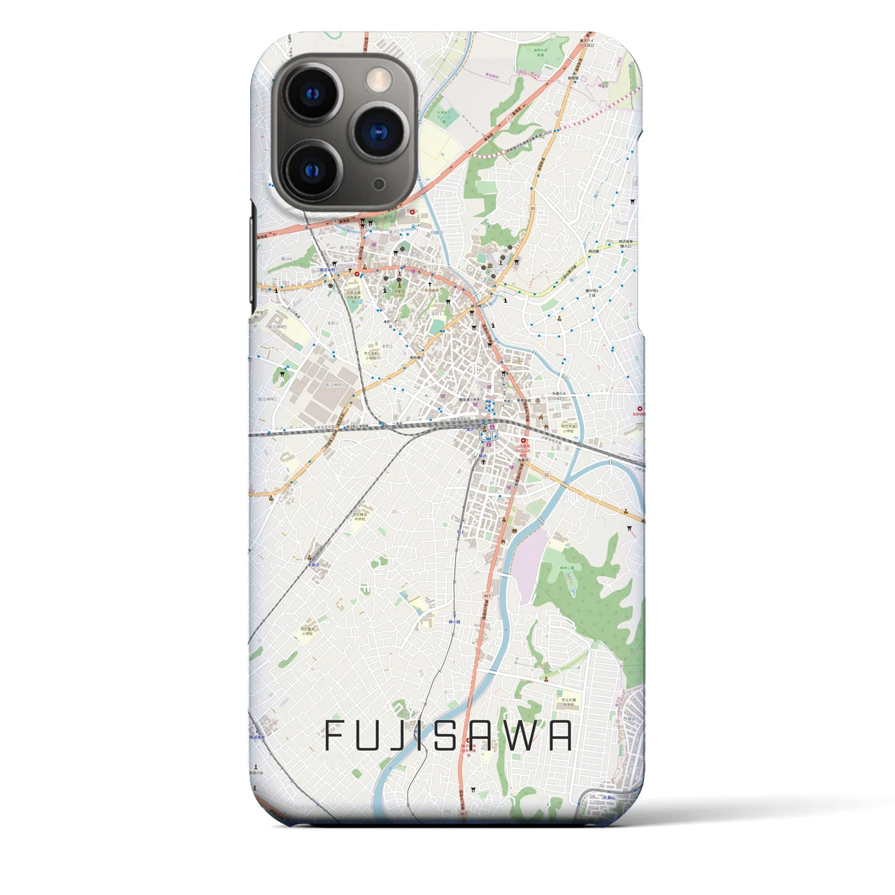 【藤沢(神奈川県)】地図柄iPhoneケース(バックカバータイプ)