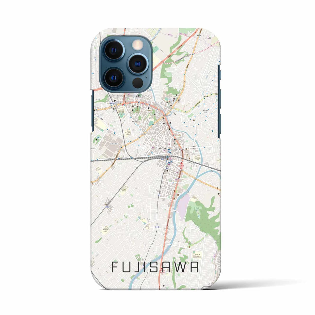 【藤沢(神奈川県)】地図柄iPhoneケース(バックカバータイプ)
