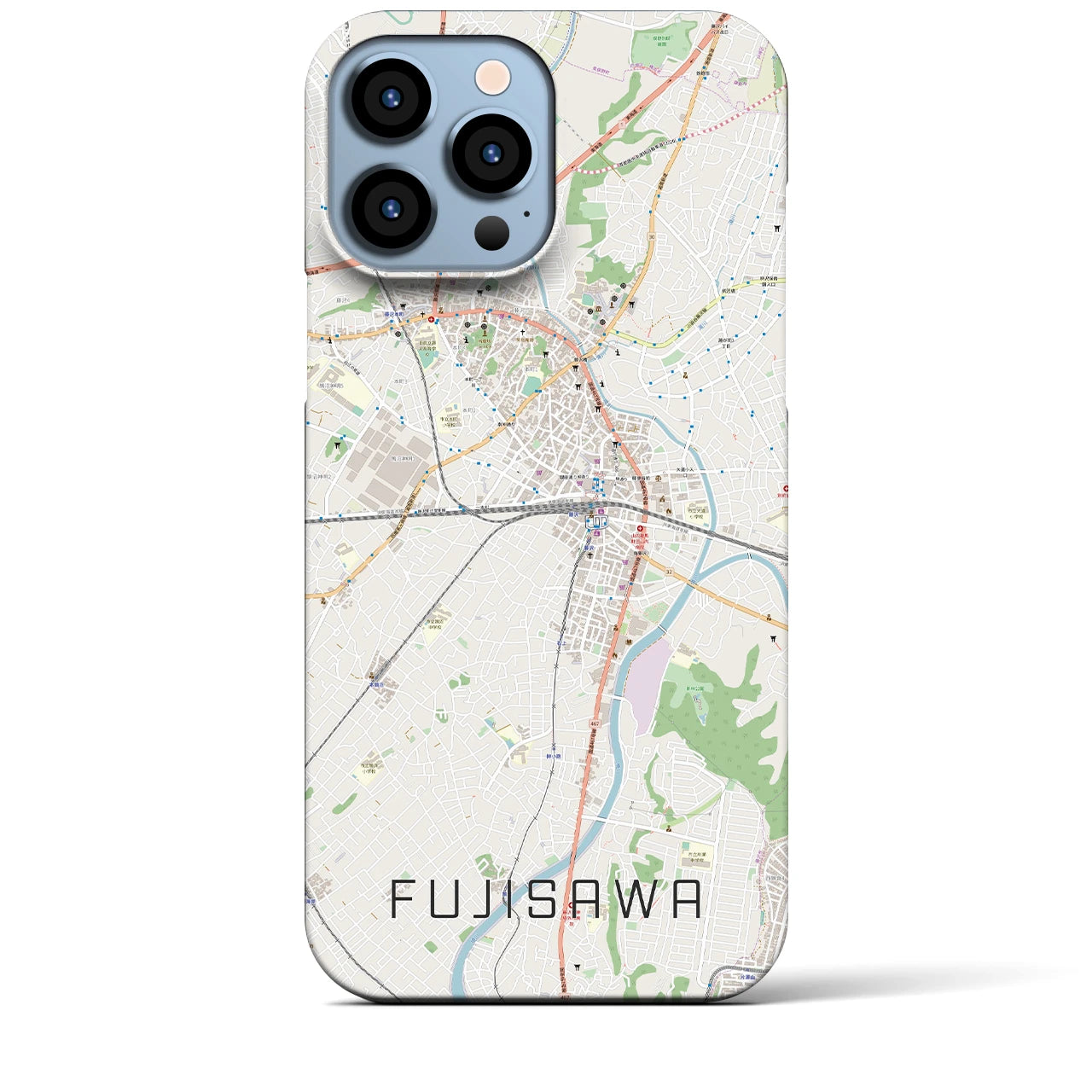 【藤沢(神奈川県)】地図柄iPhoneケース(バックカバータイプ)
