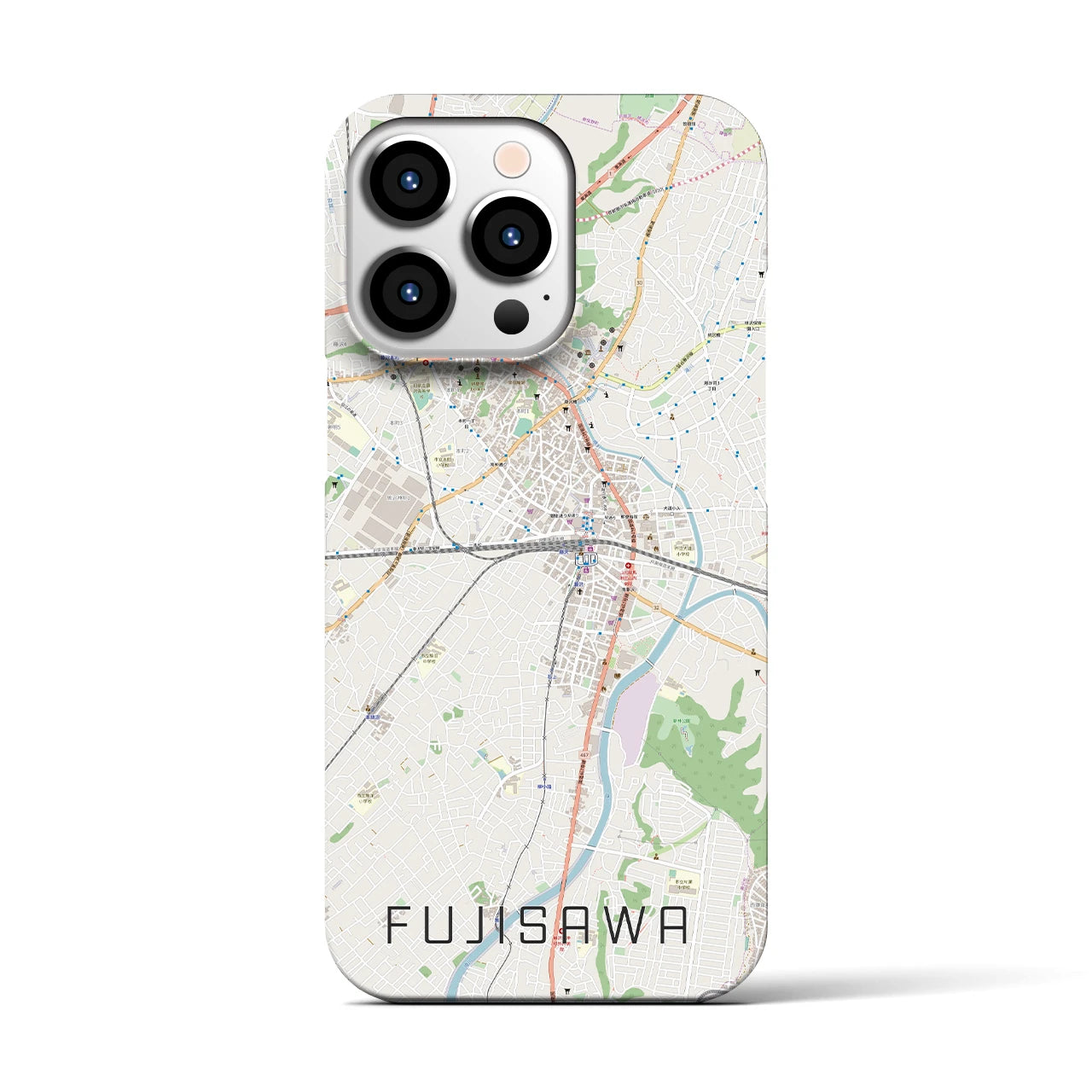 【藤沢(神奈川県)】地図柄iPhoneケース(バックカバータイプ)