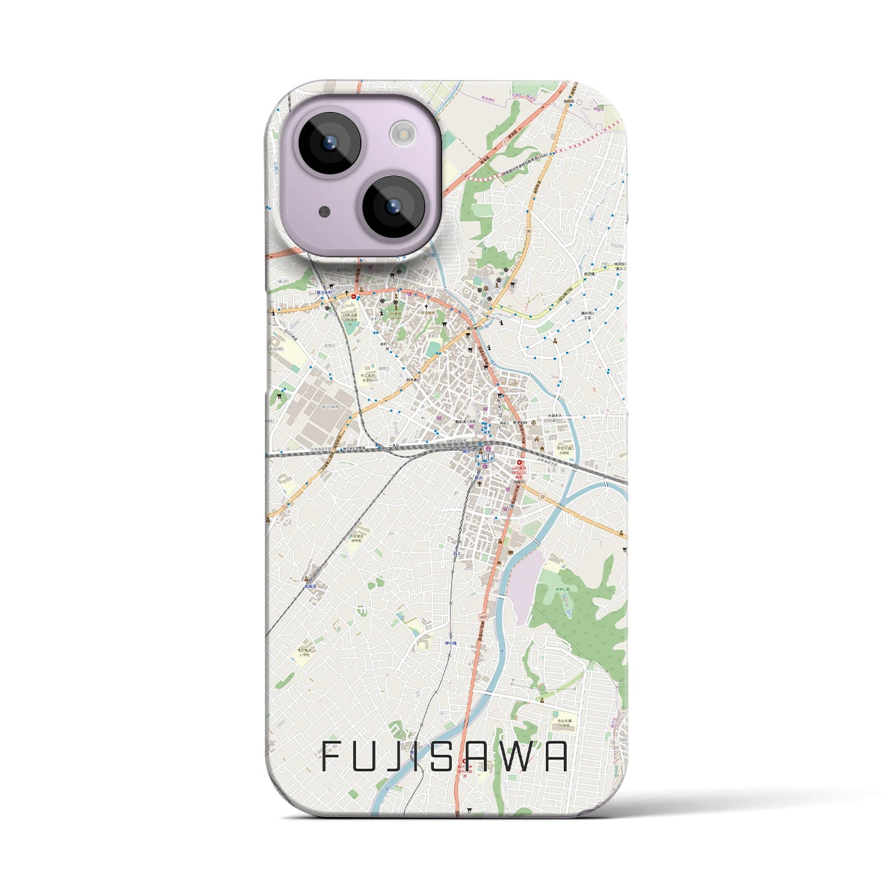 【藤沢(神奈川県)】地図柄iPhoneケース(バックカバータイプ)