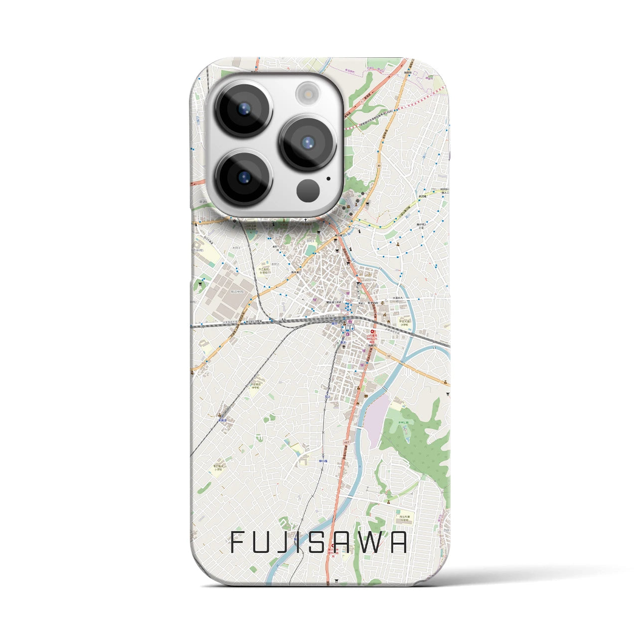 【藤沢(神奈川県)】地図柄iPhoneケース(バックカバータイプ)