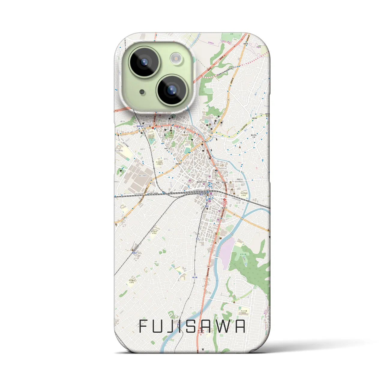 【藤沢(神奈川県)】地図柄iPhoneケース(バックカバータイプ)