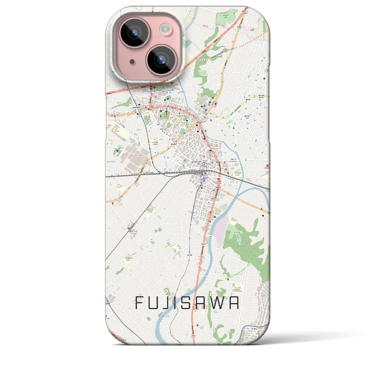 【藤沢(神奈川県)】地図柄iPhoneケース(バックカバータイプ)