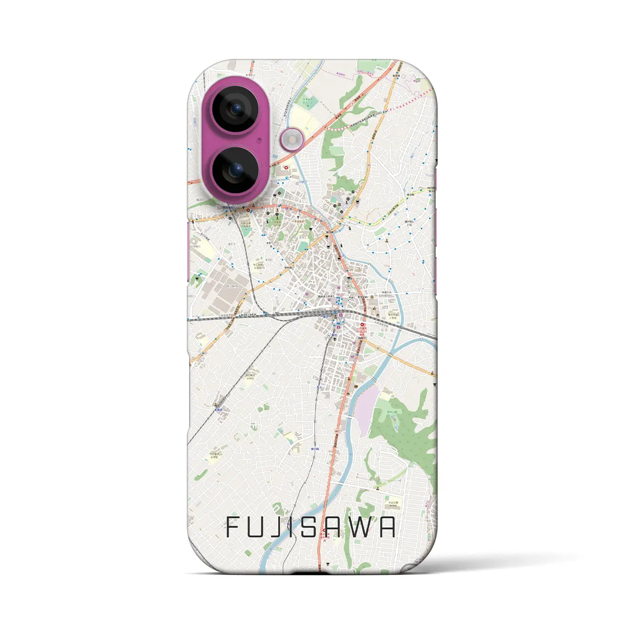 【藤沢(神奈川県)】地図柄iPhoneケース(バックカバータイプ)
