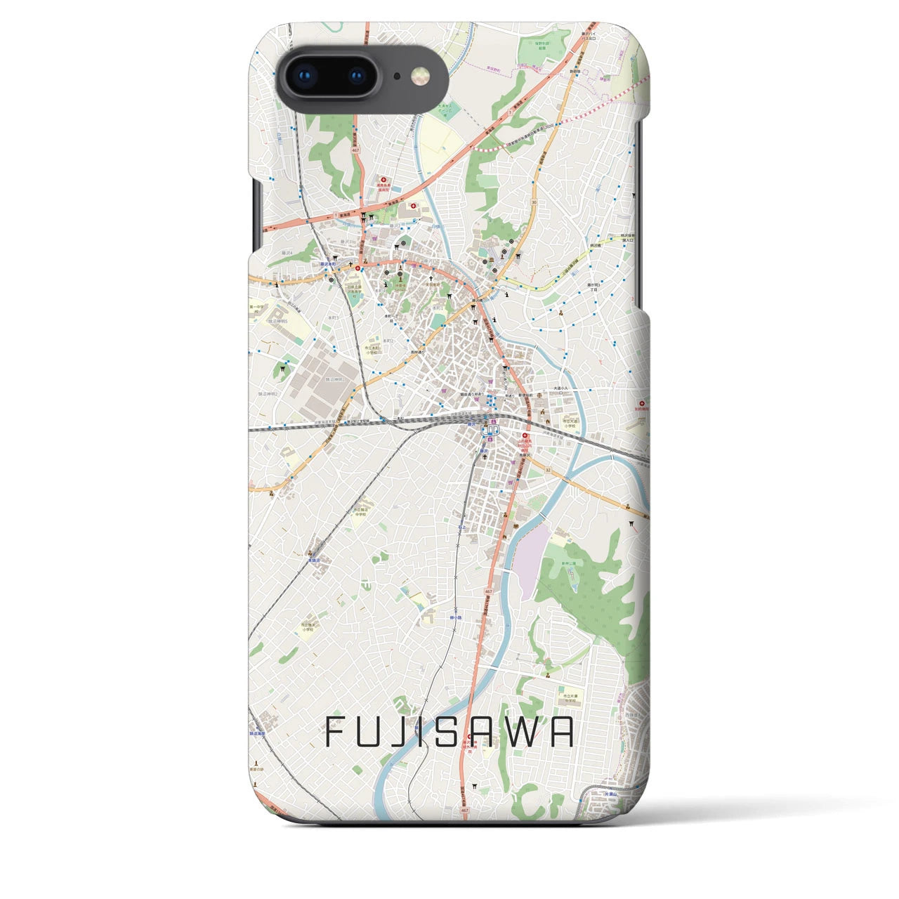 【藤沢(神奈川県)】地図柄iPhoneケース(バックカバータイプ)