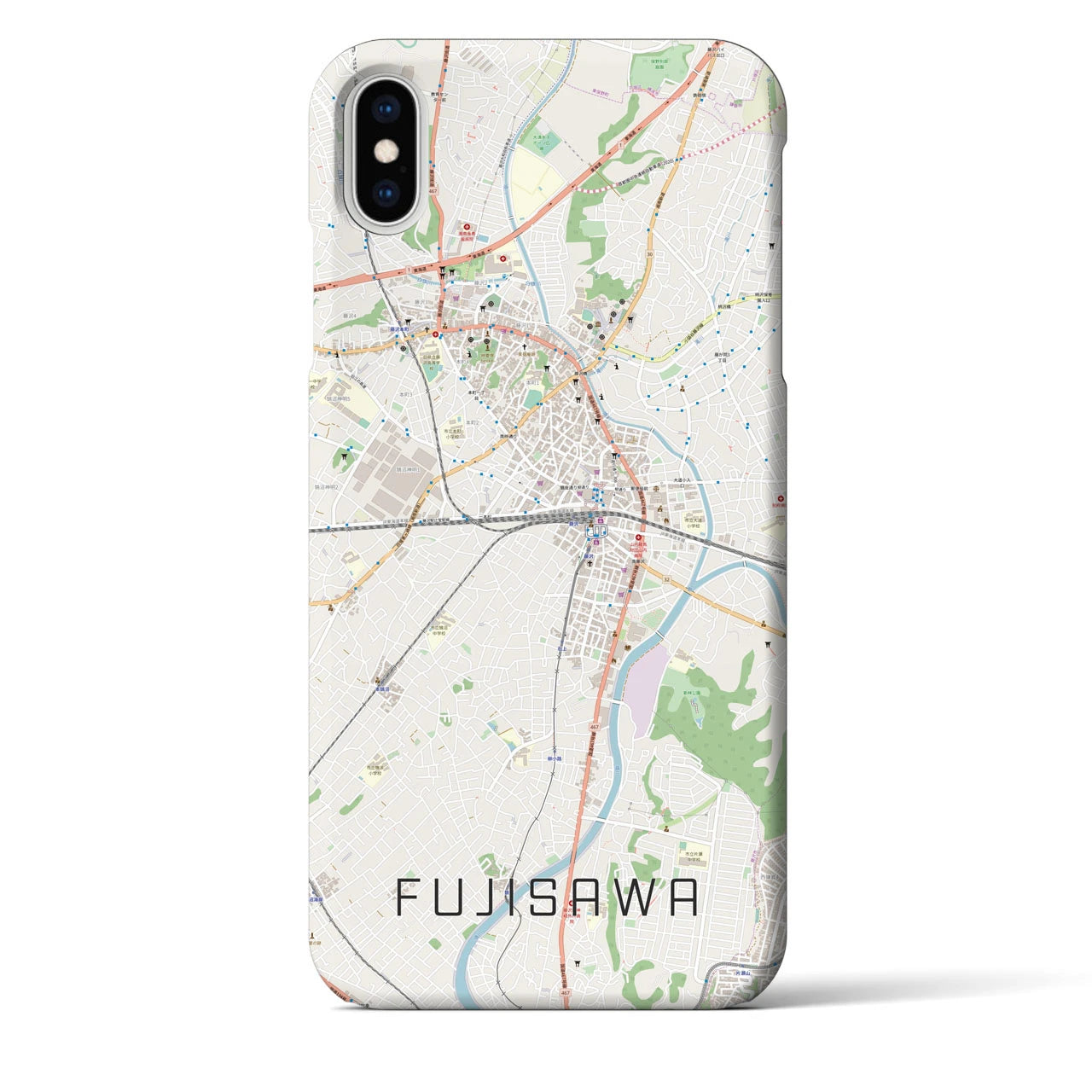 【藤沢(神奈川県)】地図柄iPhoneケース(バックカバータイプ)