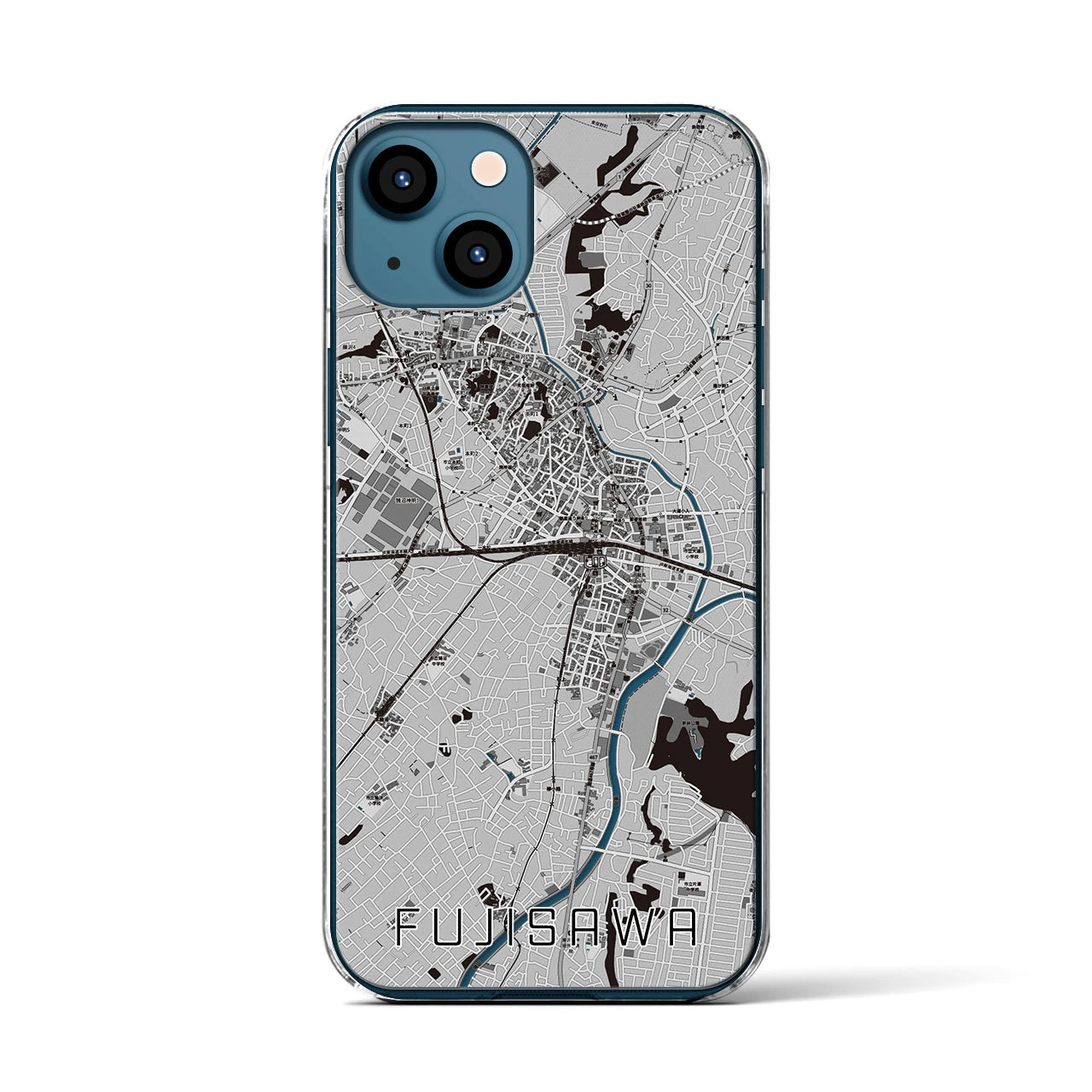 【藤沢(神奈川県)】地図柄iPhoneケース(クリアタイプ)