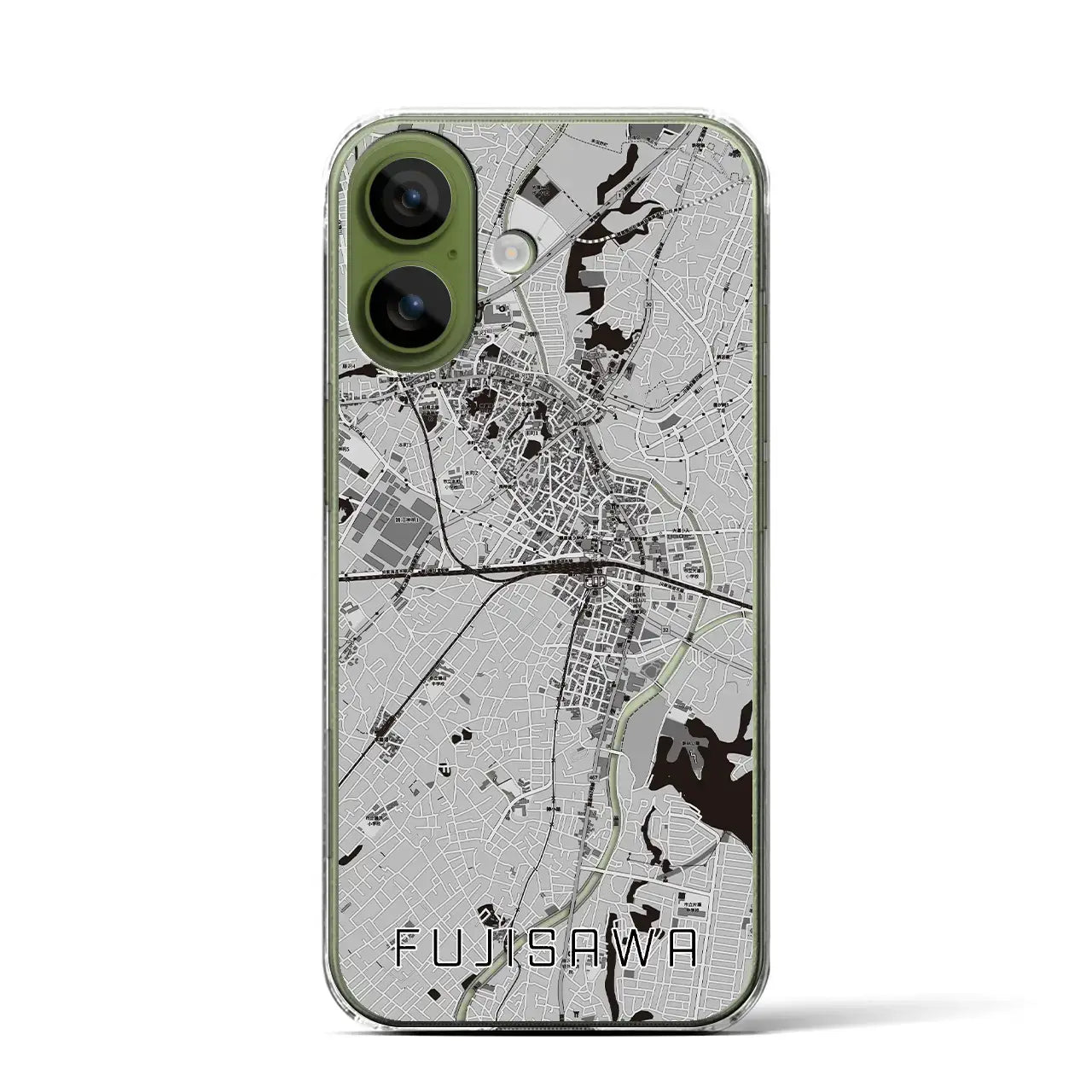 【藤沢(神奈川県)】地図柄iPhoneケース(クリアタイプ)