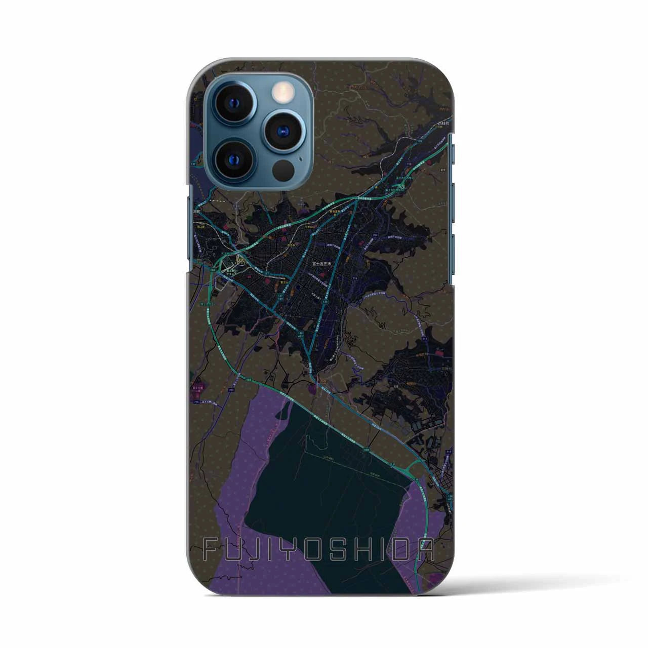 【富士吉田(山梨県)】地図柄iPhoneケース(バックカバータイプ)