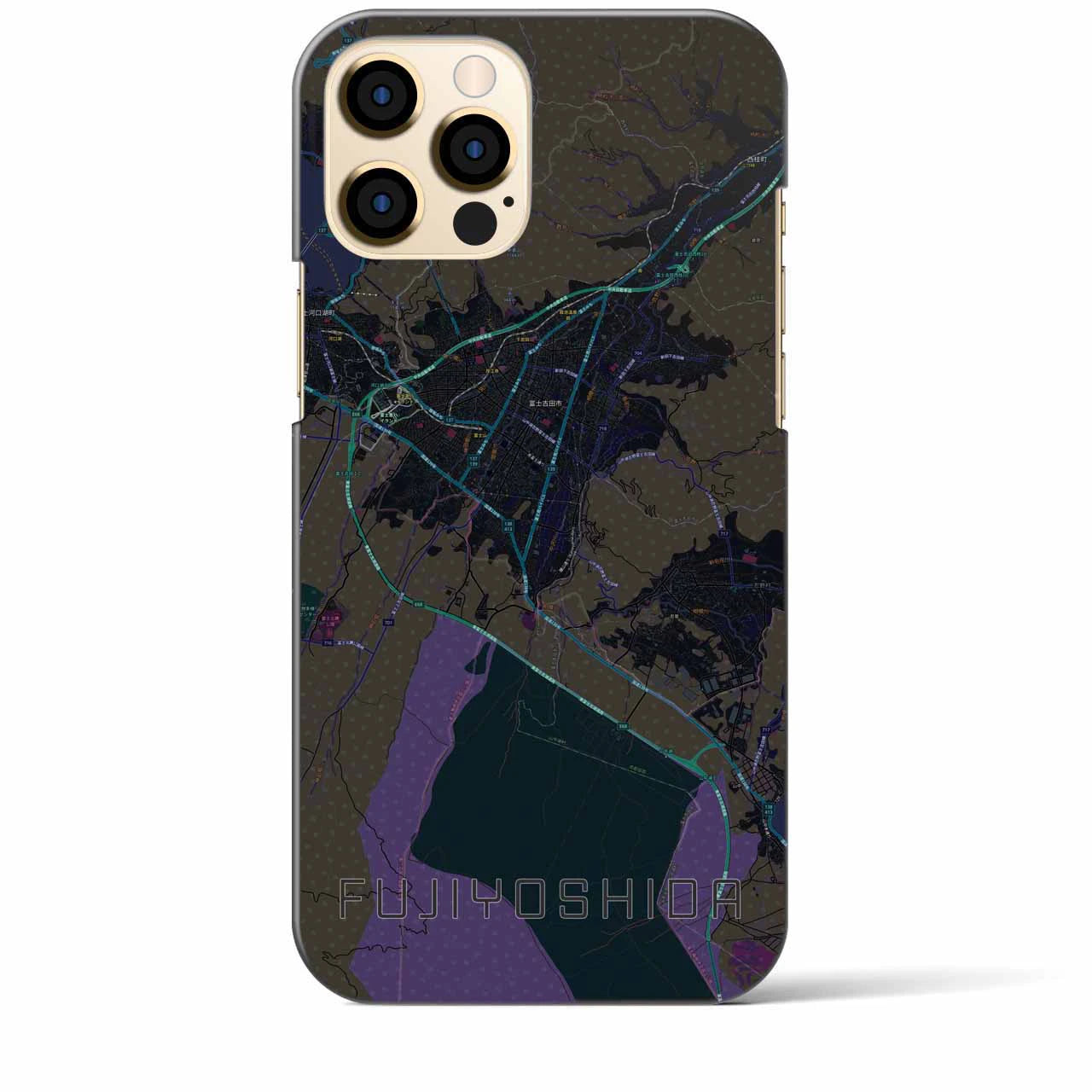 【富士吉田(山梨県)】地図柄iPhoneケース(バックカバータイプ)