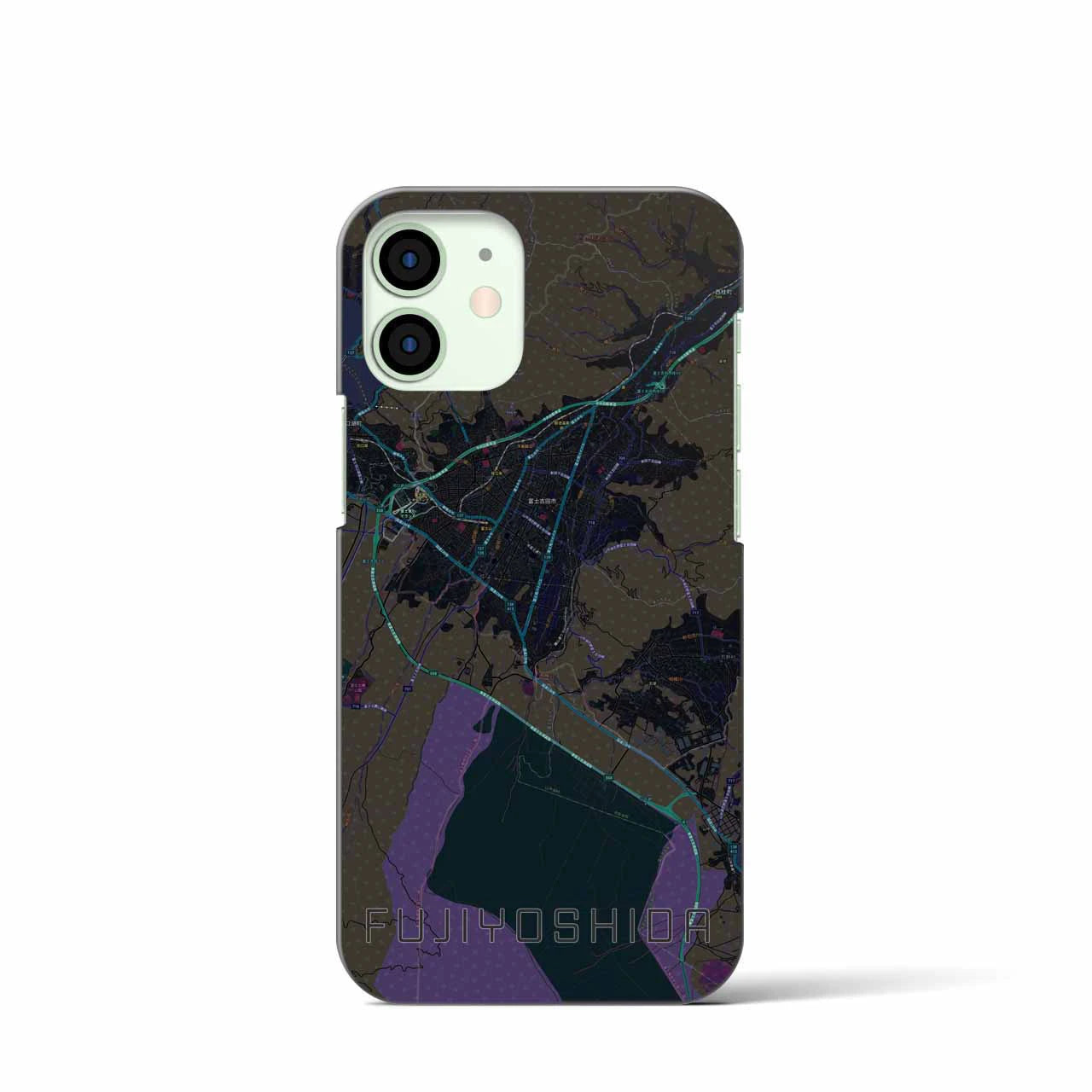 【富士吉田(山梨県)】地図柄iPhoneケース(バックカバータイプ)