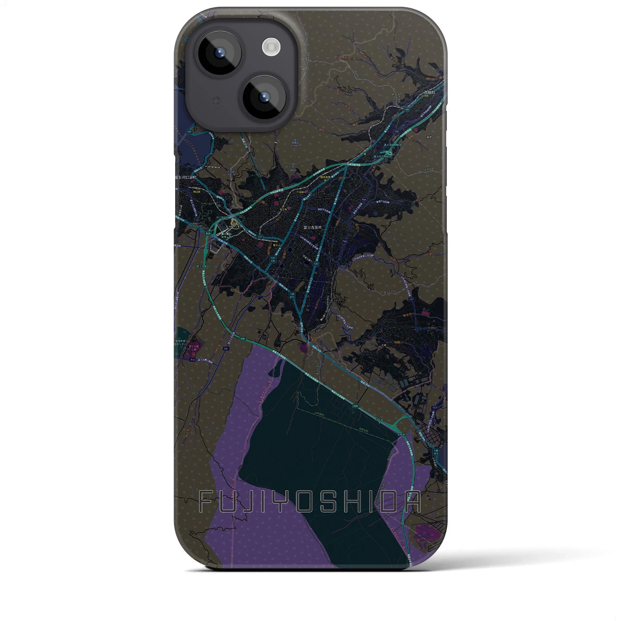 【富士吉田(山梨県)】地図柄iPhoneケース(バックカバータイプ)