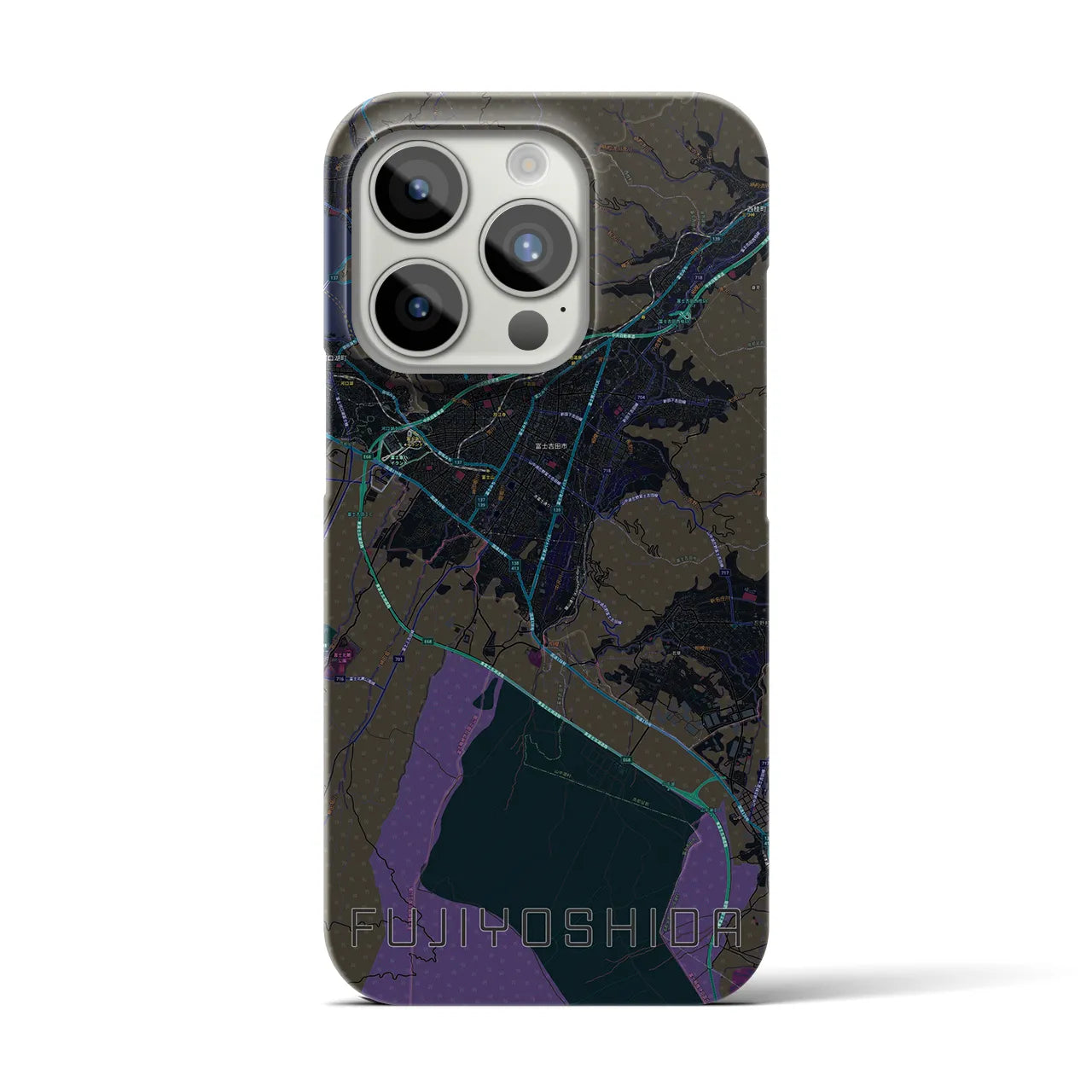 【富士吉田(山梨県)】地図柄iPhoneケース(バックカバータイプ)