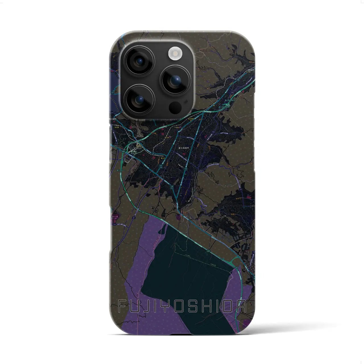 【富士吉田(山梨県)】地図柄iPhoneケース(バックカバータイプ)