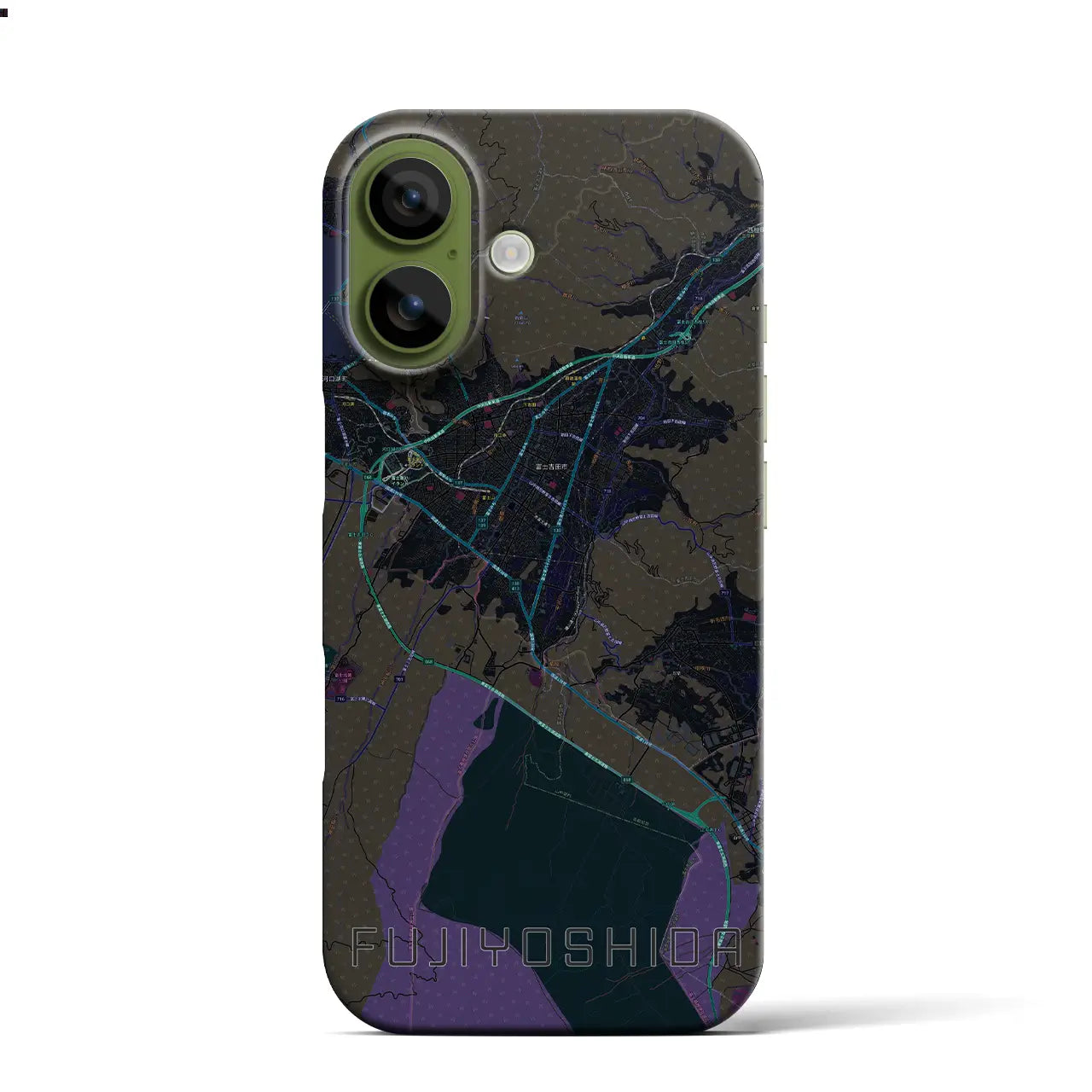 【富士吉田(山梨県)】地図柄iPhoneケース(バックカバータイプ)