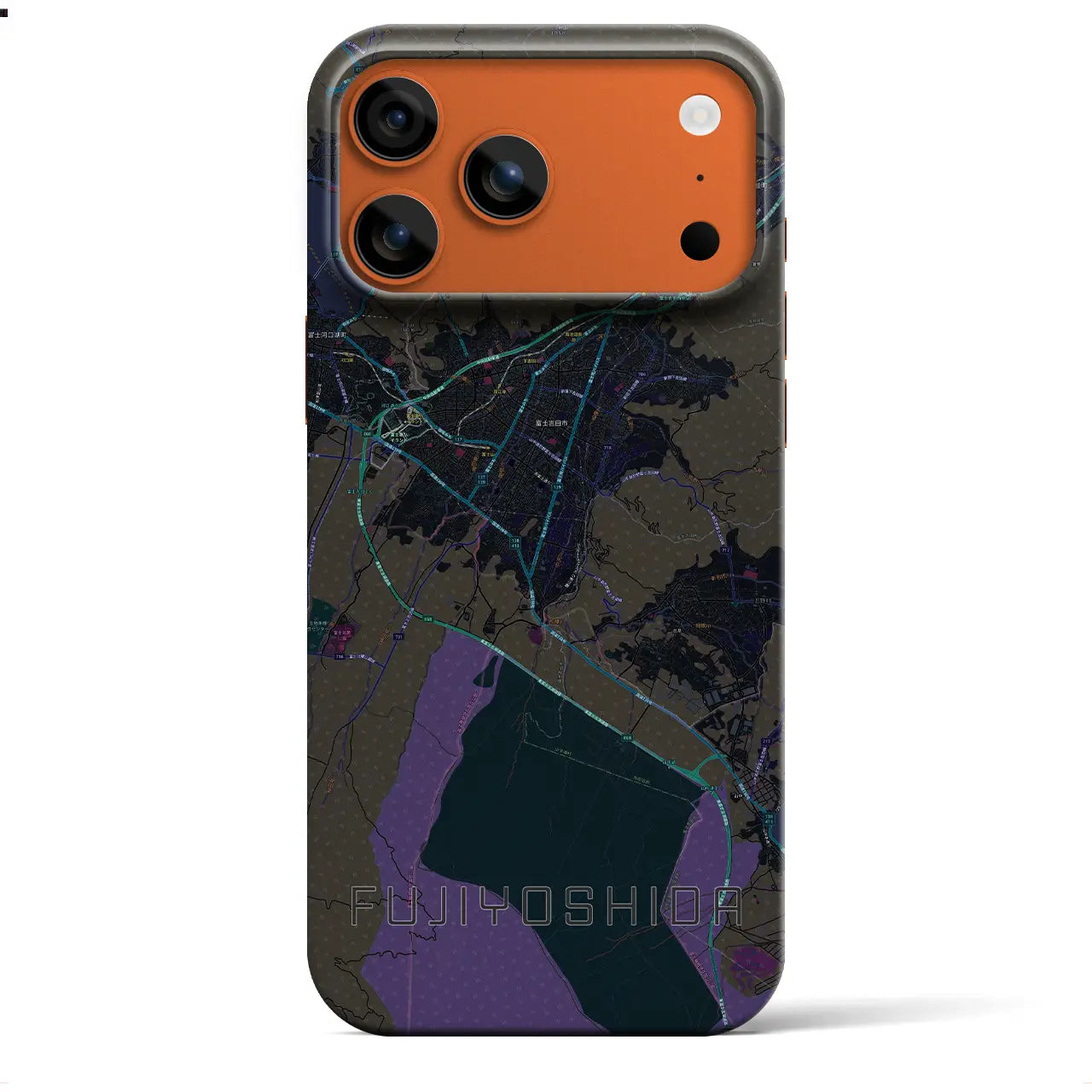 【富士吉田(山梨県)】地図柄iPhoneケース(バックカバータイプ)