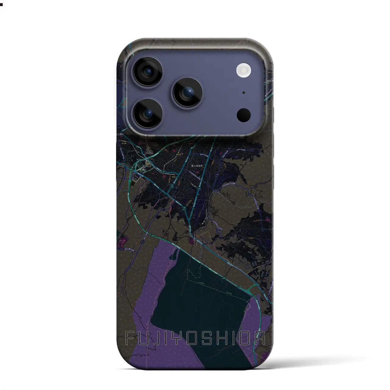 【富士吉田(山梨県)】地図柄iPhoneケース(バックカバータイプ)