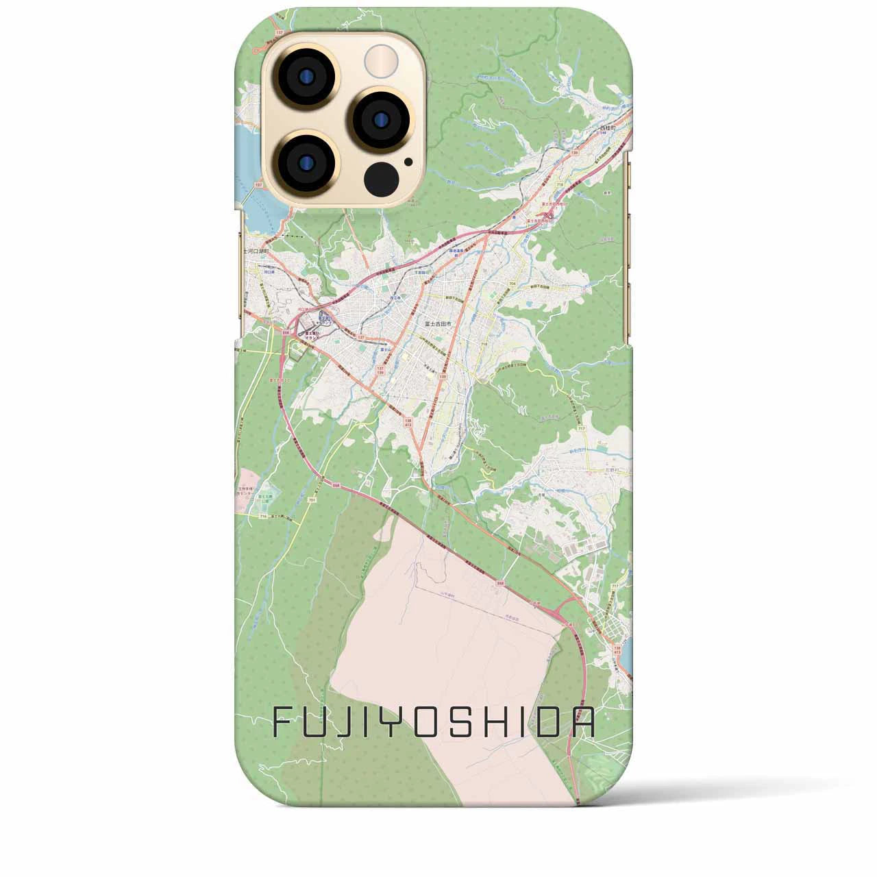 【富士吉田(山梨県)】地図柄iPhoneケース(バックカバータイプ)