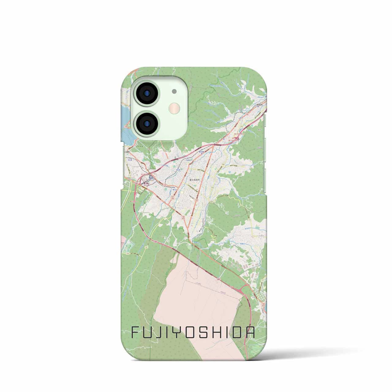 【富士吉田(山梨県)】地図柄iPhoneケース(バックカバータイプ)