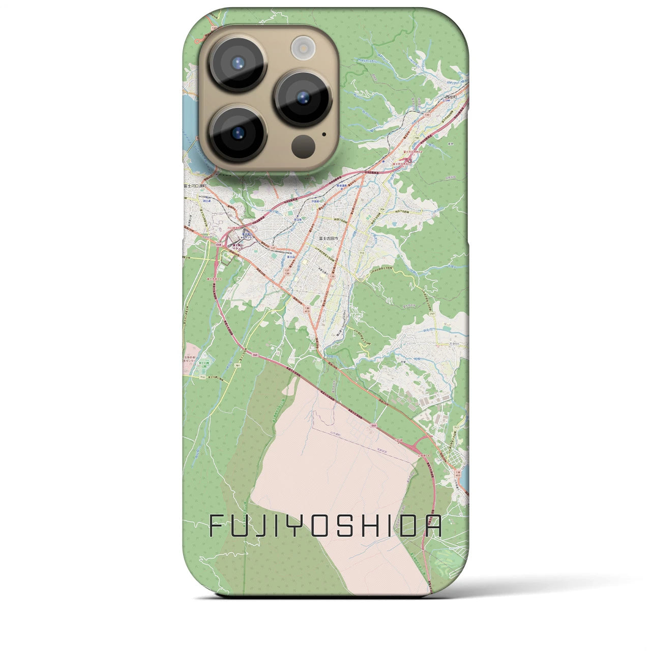 【富士吉田(山梨県)】地図柄iPhoneケース(バックカバータイプ)