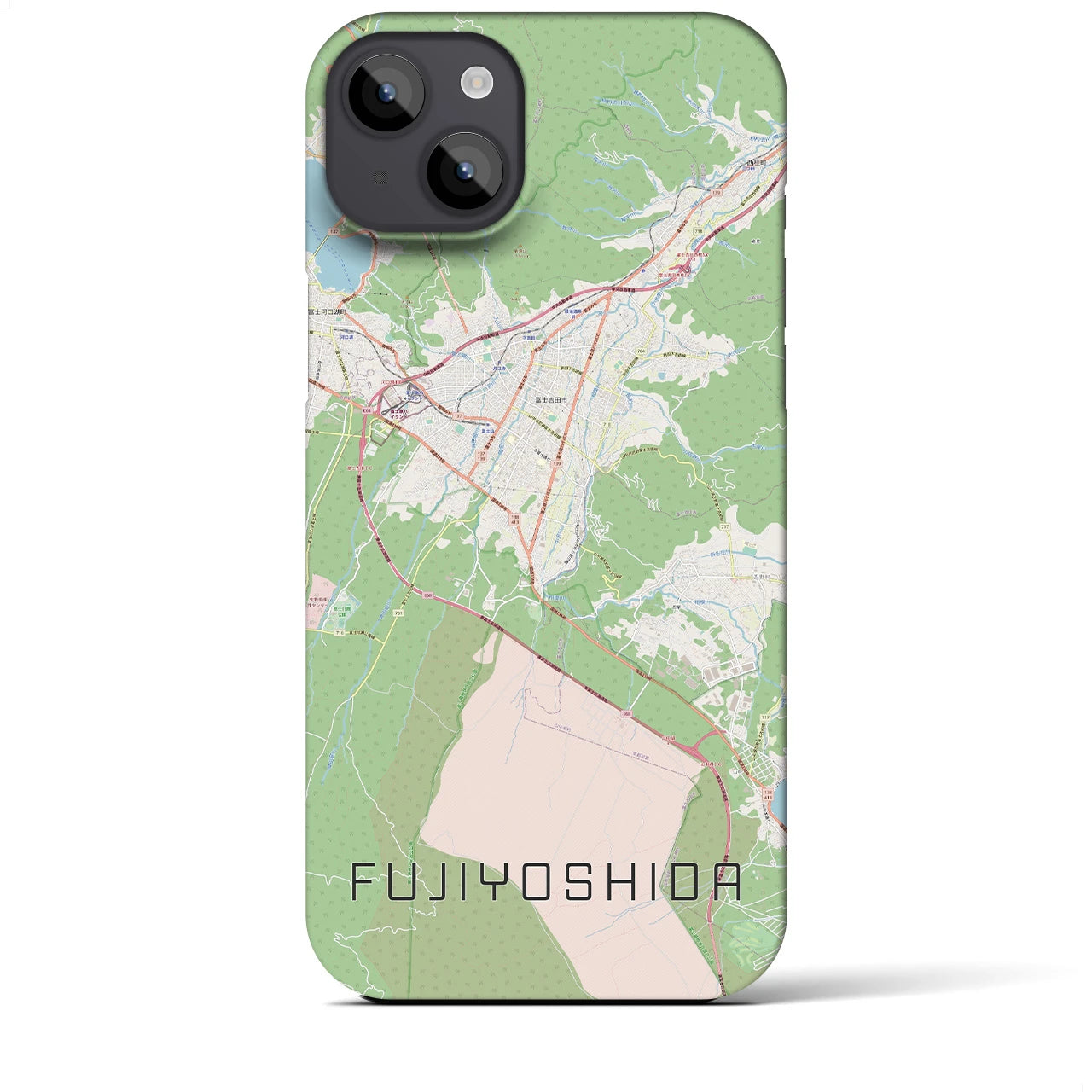 【富士吉田(山梨県)】地図柄iPhoneケース(バックカバータイプ)