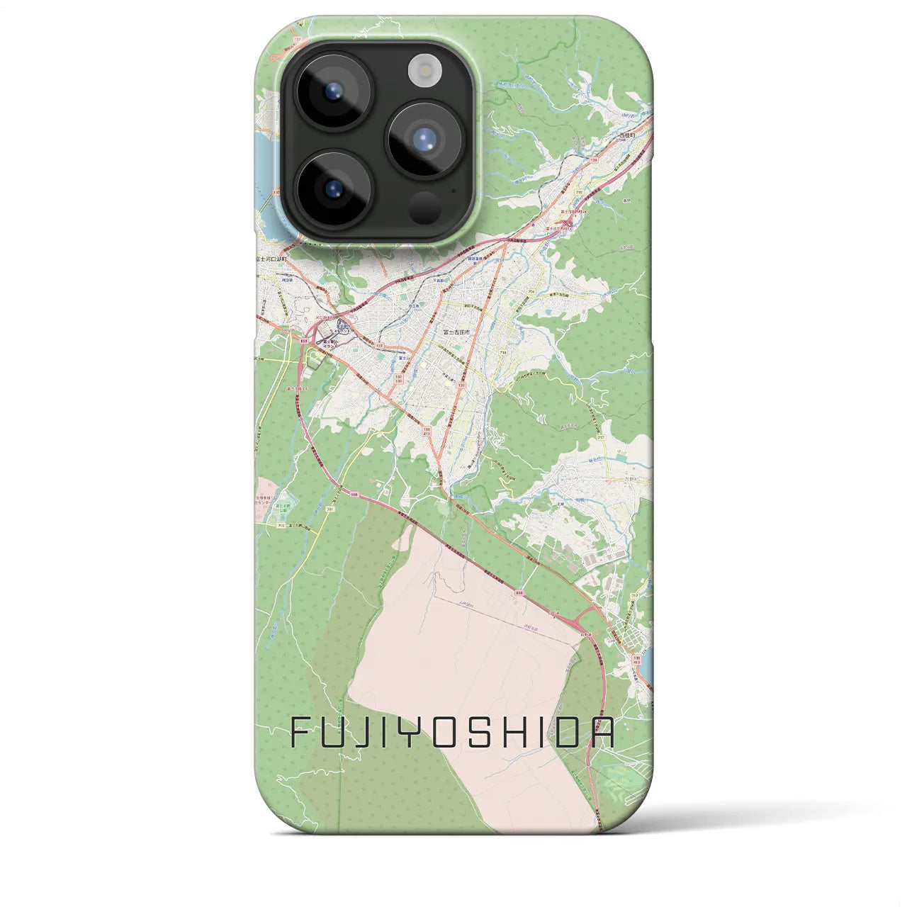 【富士吉田(山梨県)】地図柄iPhoneケース(バックカバータイプ)