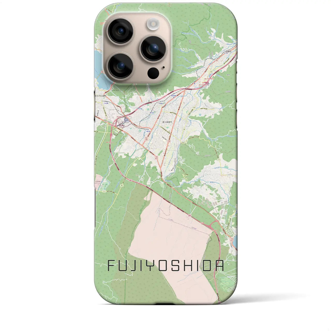 【富士吉田(山梨県)】地図柄iPhoneケース(バックカバータイプ)