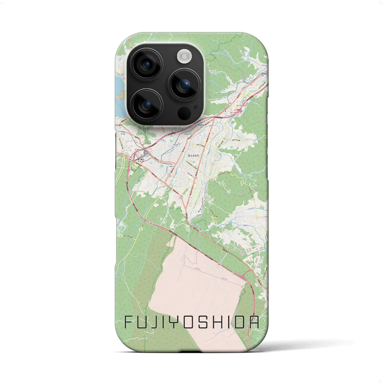 【富士吉田(山梨県)】地図柄iPhoneケース(バックカバータイプ)