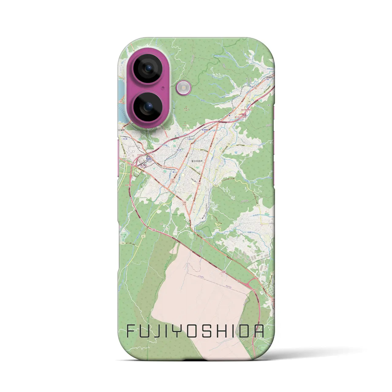 【富士吉田(山梨県)】地図柄iPhoneケース(バックカバータイプ)