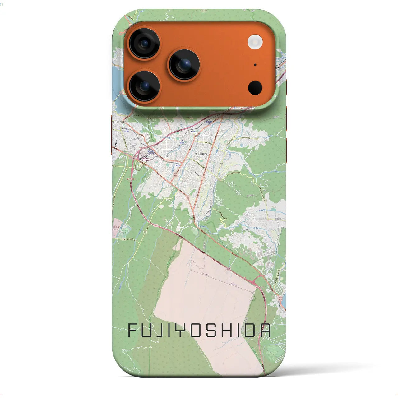 【富士吉田(山梨県)】地図柄iPhoneケース(バックカバータイプ)