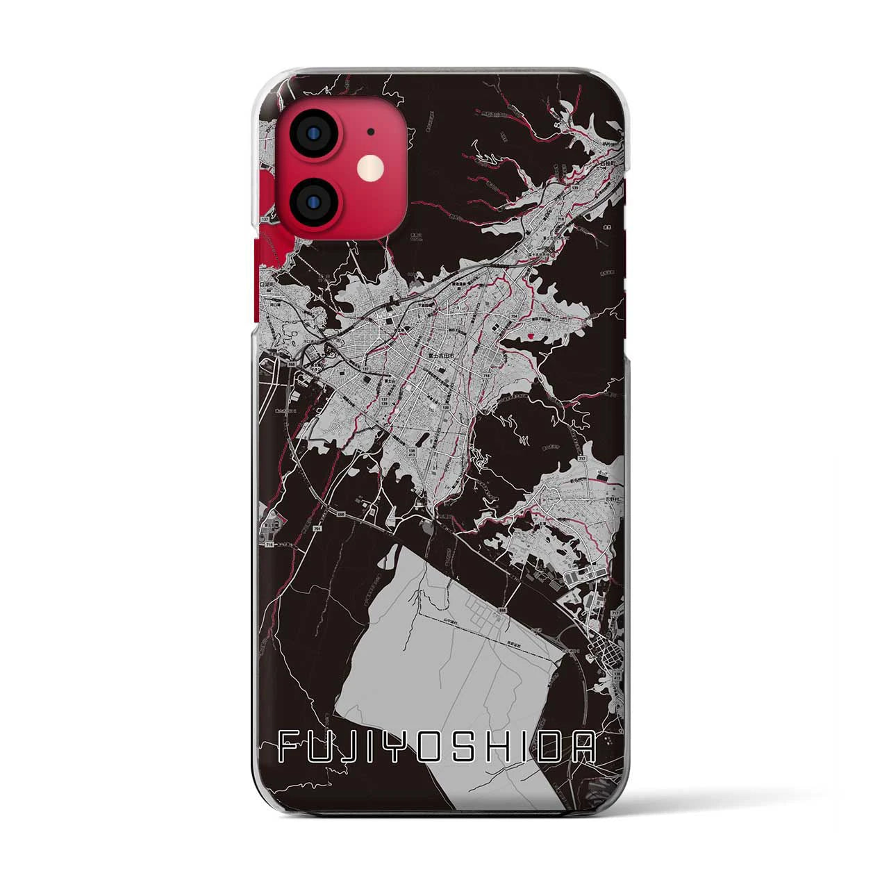 【富士吉田(山梨県)】地図柄iPhoneケース(クリアタイプ)