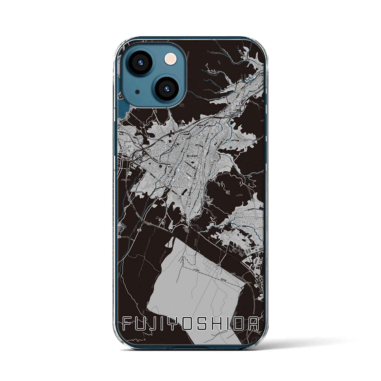 【富士吉田(山梨県)】地図柄iPhoneケース(クリアタイプ)