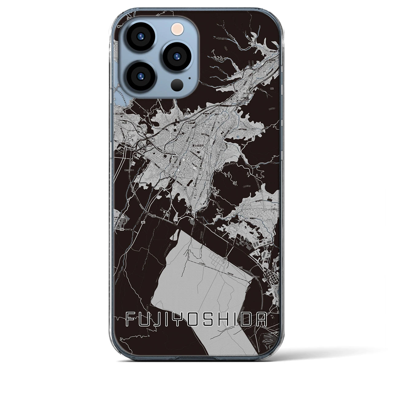 【富士吉田(山梨県)】地図柄iPhoneケース(クリアタイプ)
